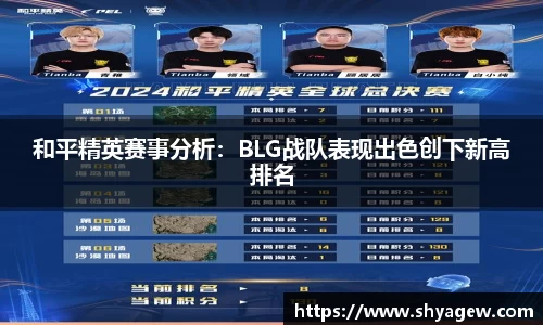 和平精英赛事分析：BLG战队表现出色创下新高排名